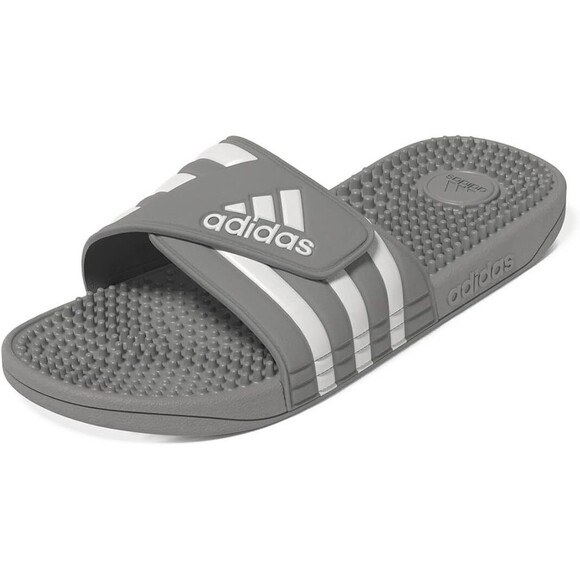 adidas Unisex Adissage Slides Sandal, Grey/White/Grey, 16 US Men - Picture 2 of 3